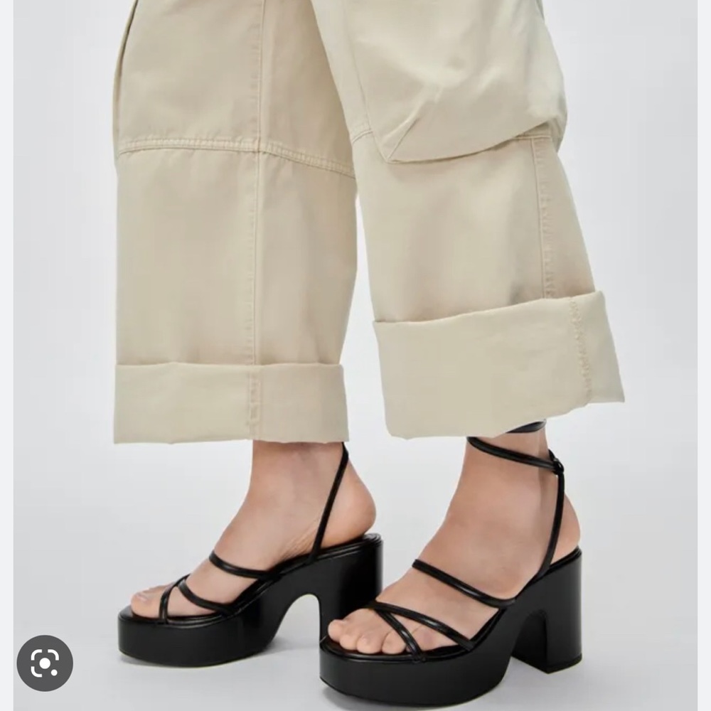 Zara Platform Lace Up Sandal NWT